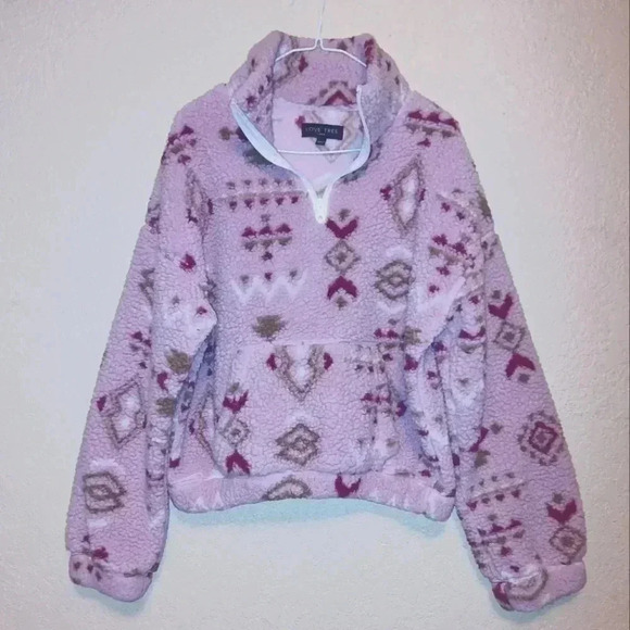 Love Tree Tops - Love Tree Women's Western Polar Fleece Lined Sherpa Jacket Size Large